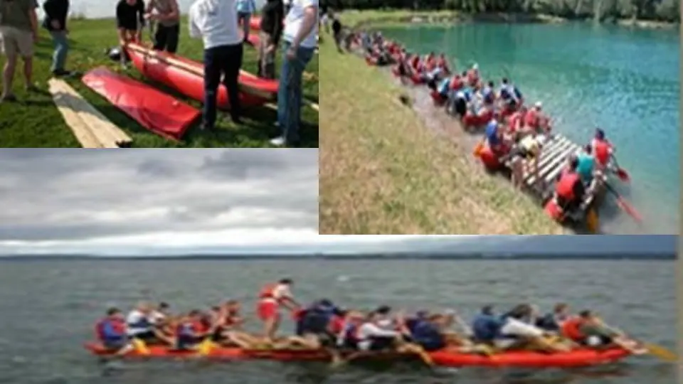 Activité radeaux sur le lac