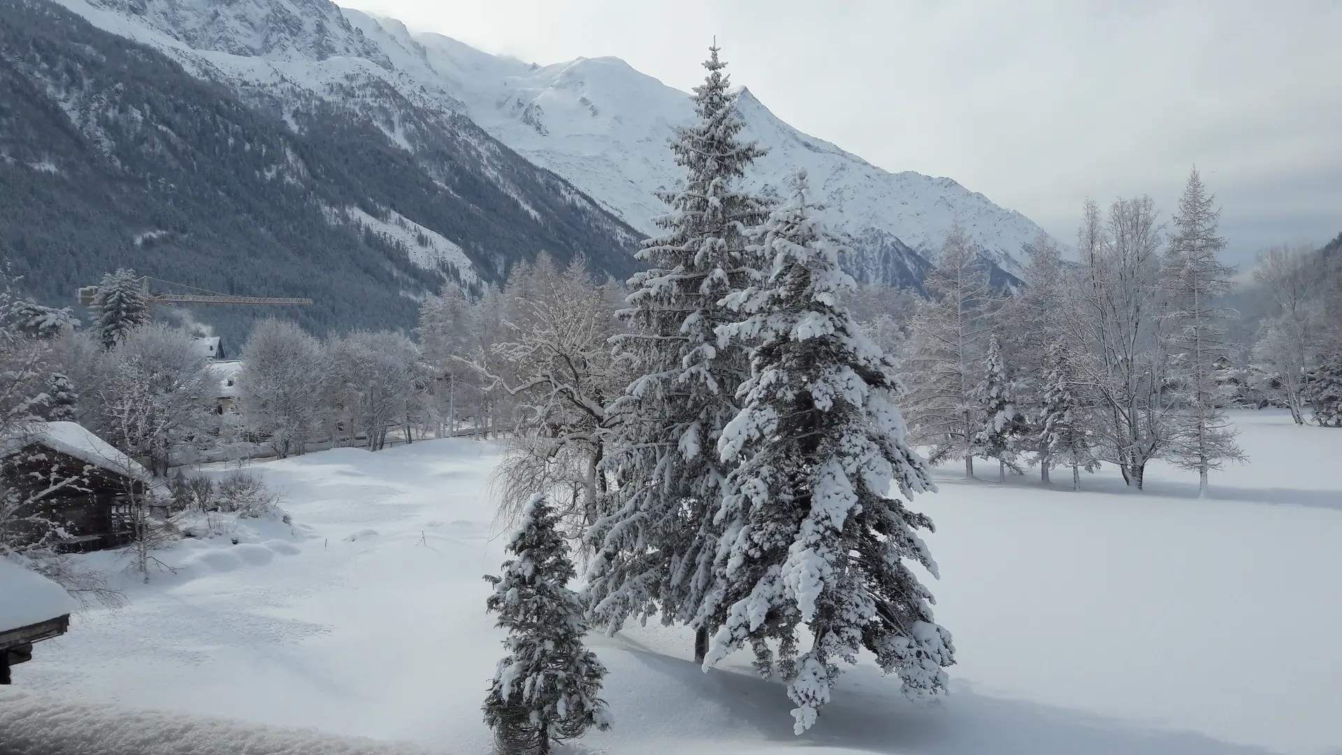 Balcon chambre Mont Blanc Hiver