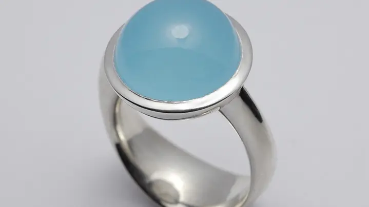 Bague aigue marine et argent