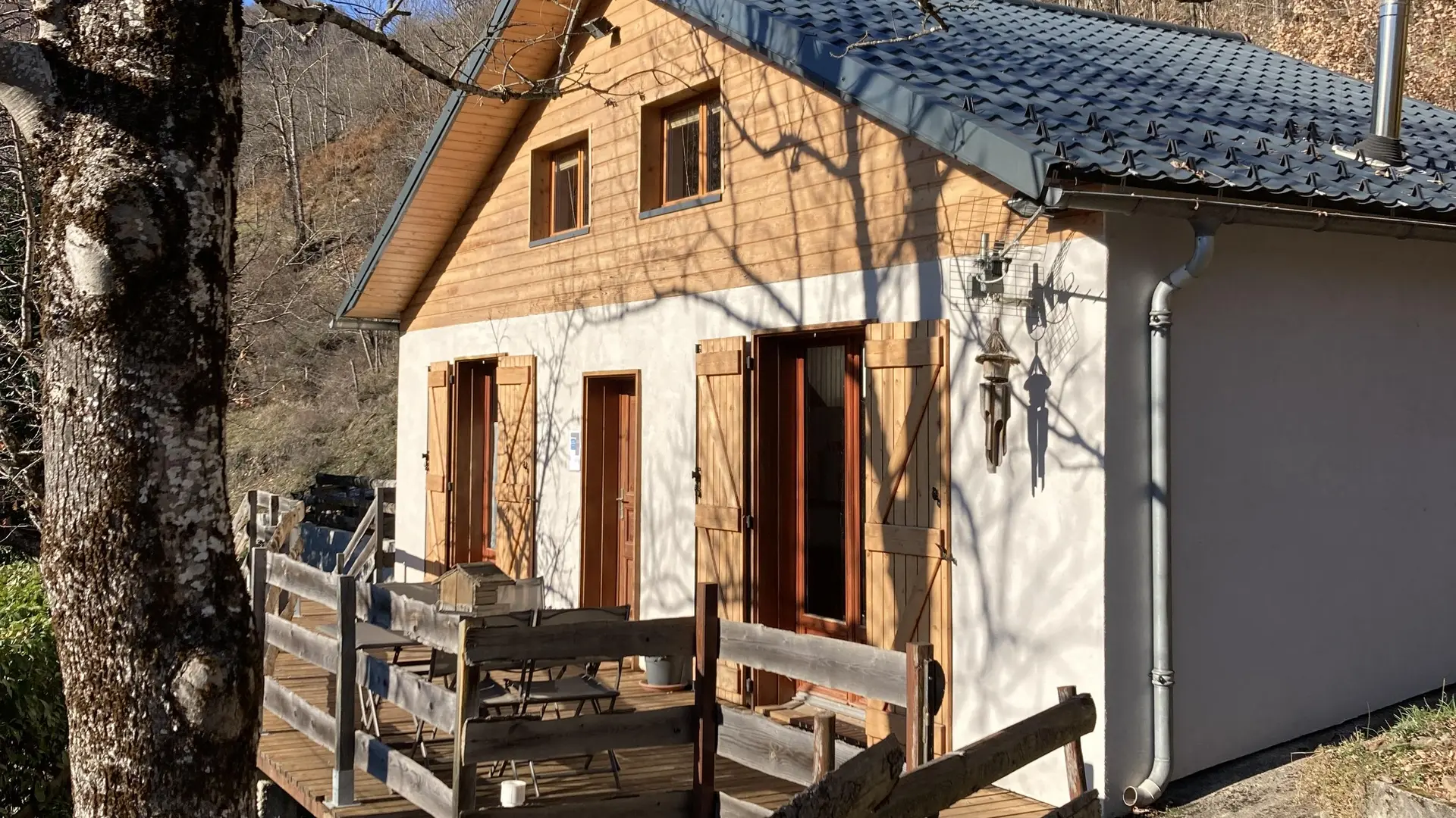 La chalet vu de la terrasse panoramique