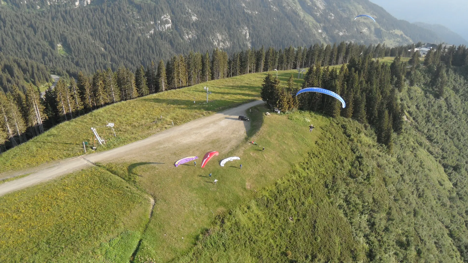 Opstijggebied bij Les Carroz d'Arâches