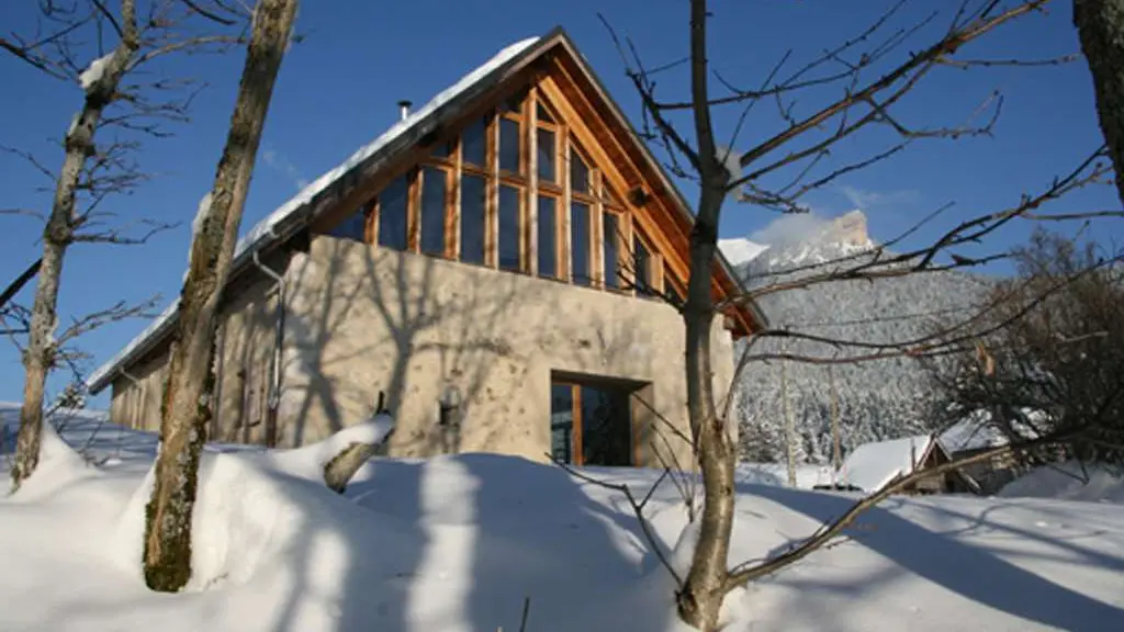 Façade sud en hiver