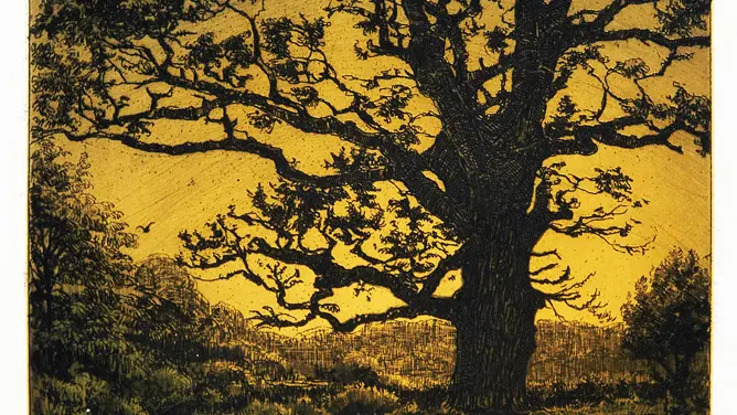 Eugène Delâtre, Cerf au bord de l’eau (eau-forte et aquatinte sur papier, non daté)