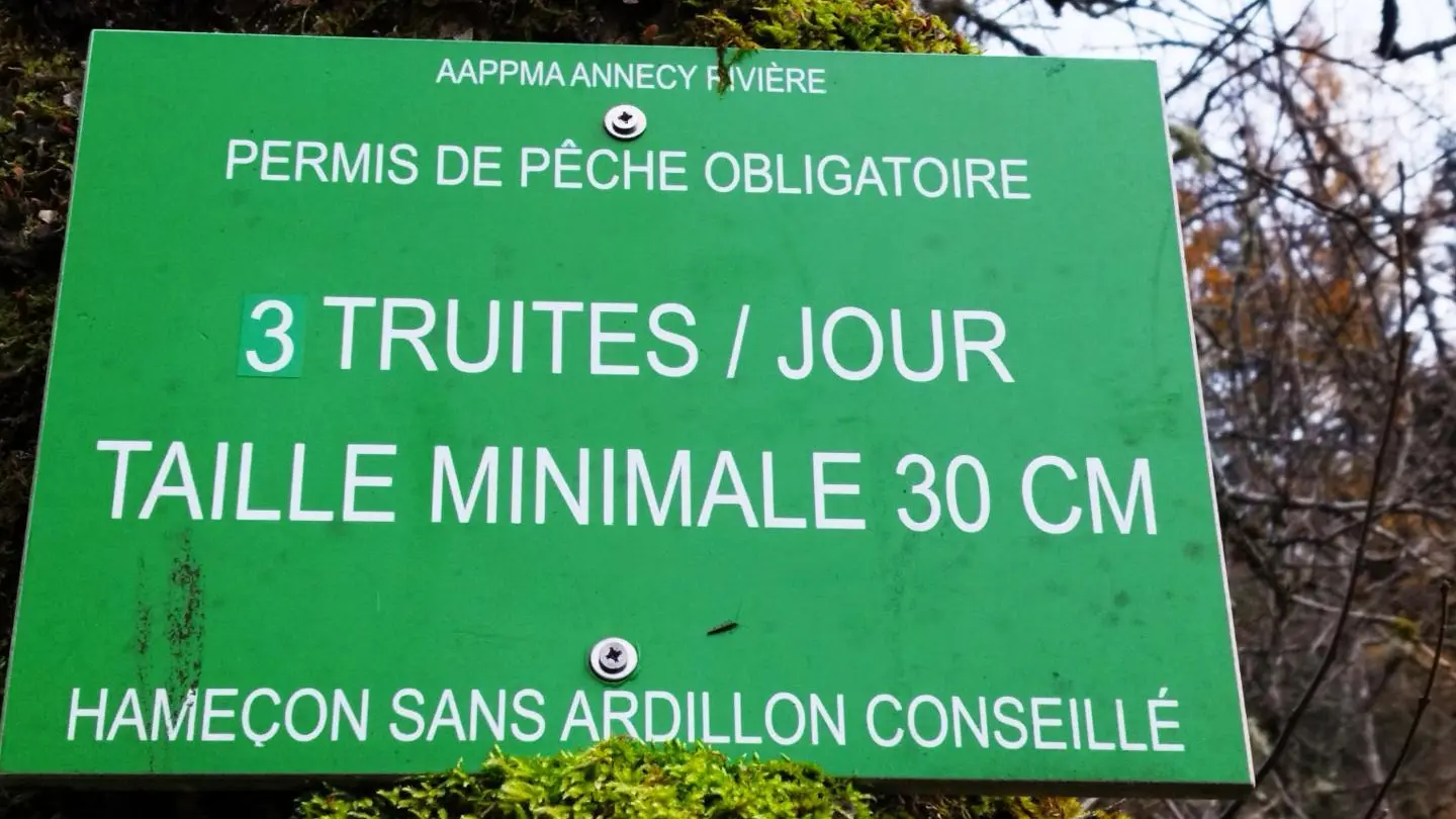 La pêche est autorisée dans le Nant Bruyant, au Fier ....