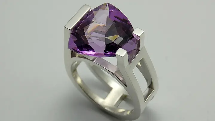 Bague améthyste troïdia et argent