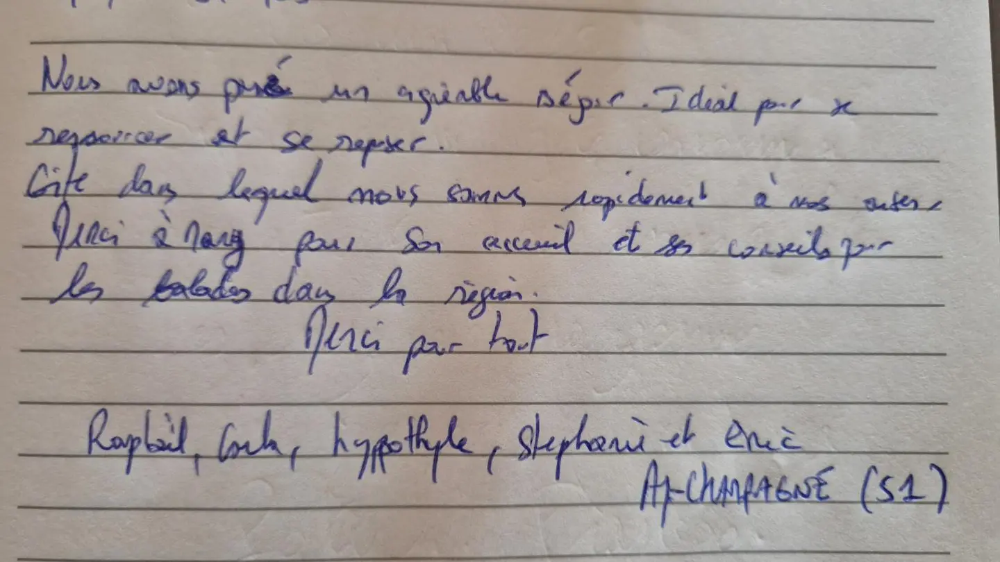 Extrait livre d'or