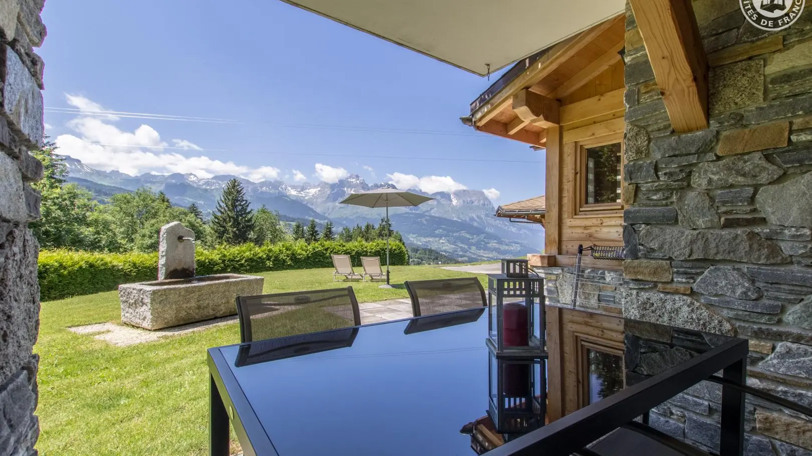 Terrasse privative couverte
