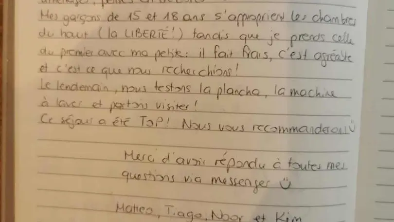 Extrait livre d'or