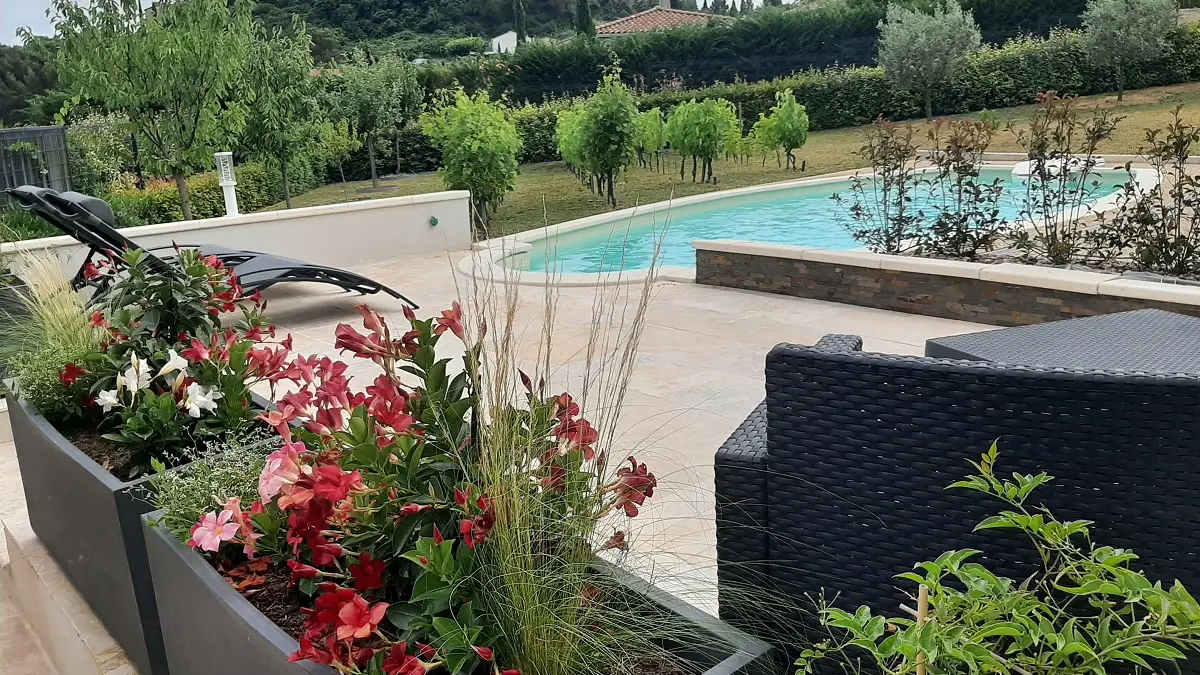 Le jardin et sa piscine