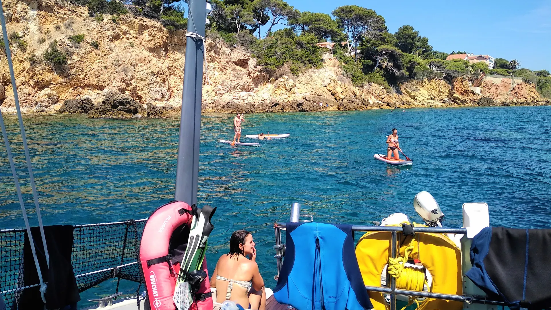 Catamaran et paddle