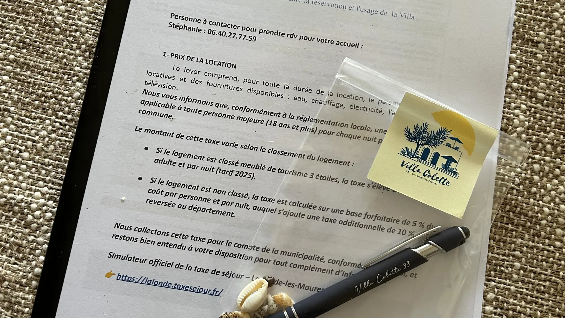 Livret et cadeaux de bienvenue