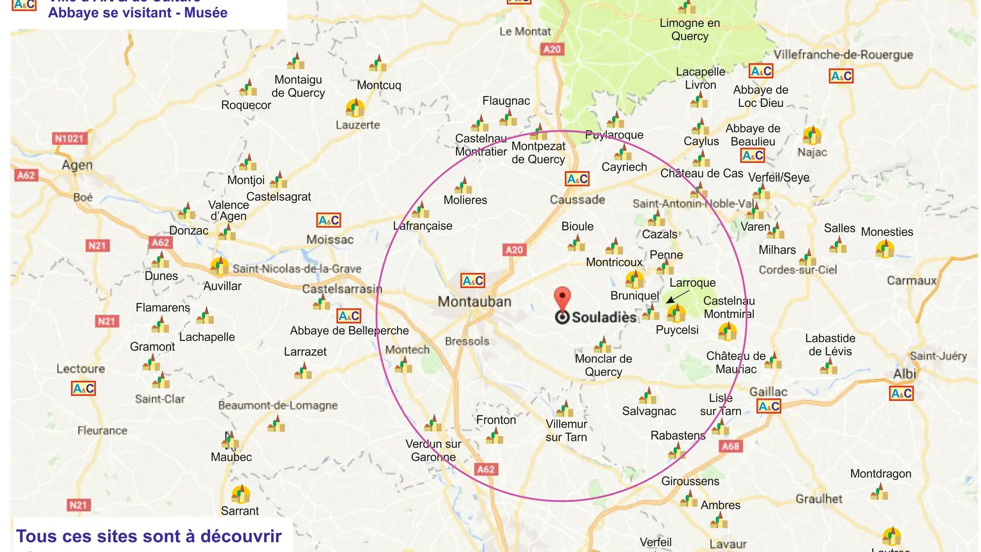 Les différents sites à visiter