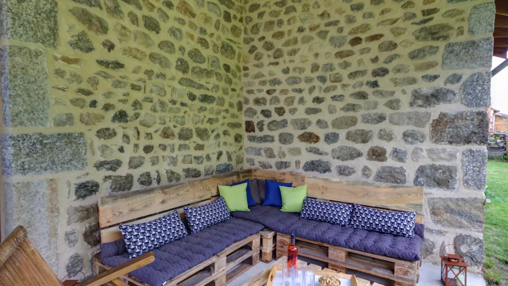 Terrasse couverte : canapé d'angle