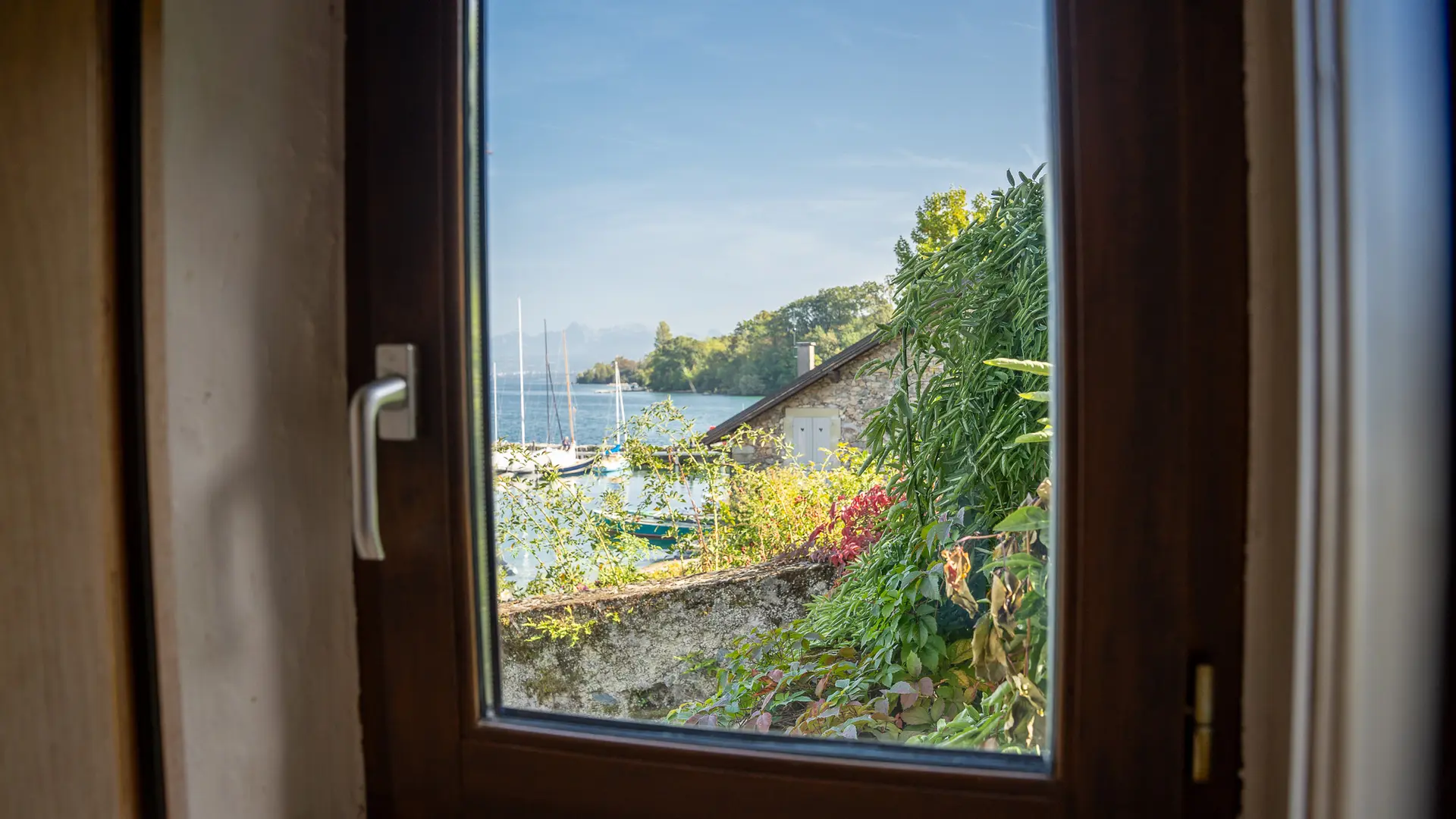 Vue sur le lac et les montagnes