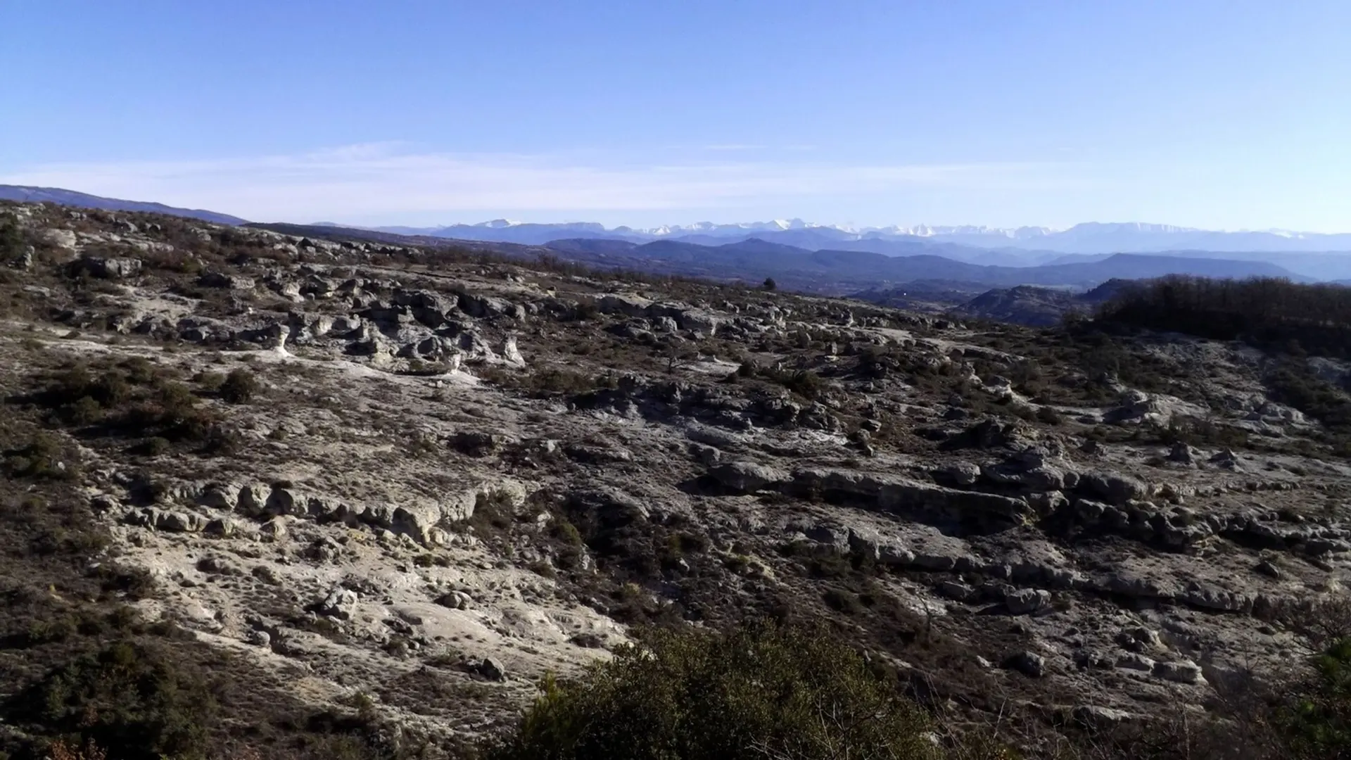 Les Mourres et les Alpes au fond...