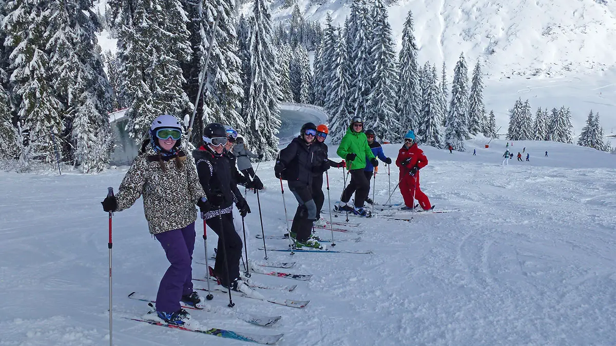 Cours collectif de ski alpin