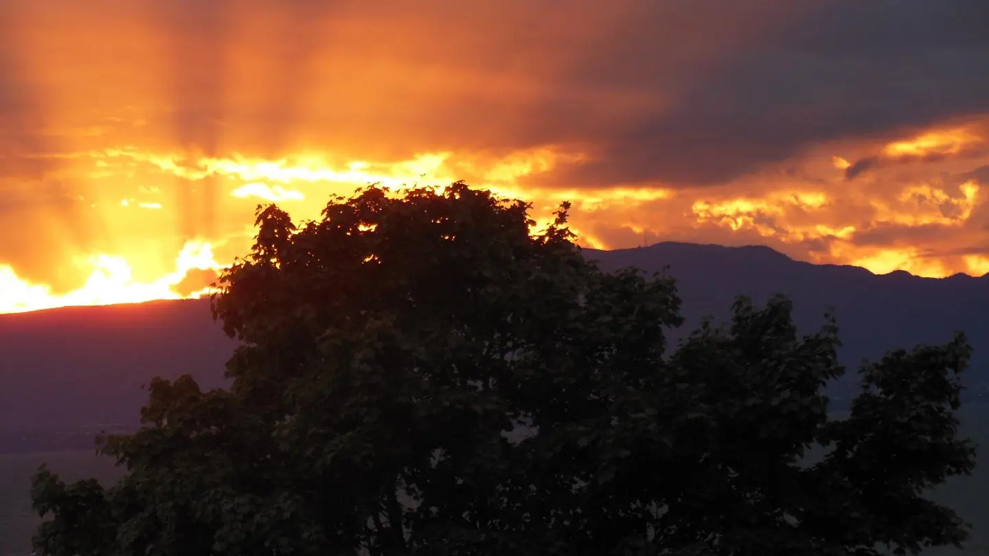 Coucher de soleil vue de la terrasse