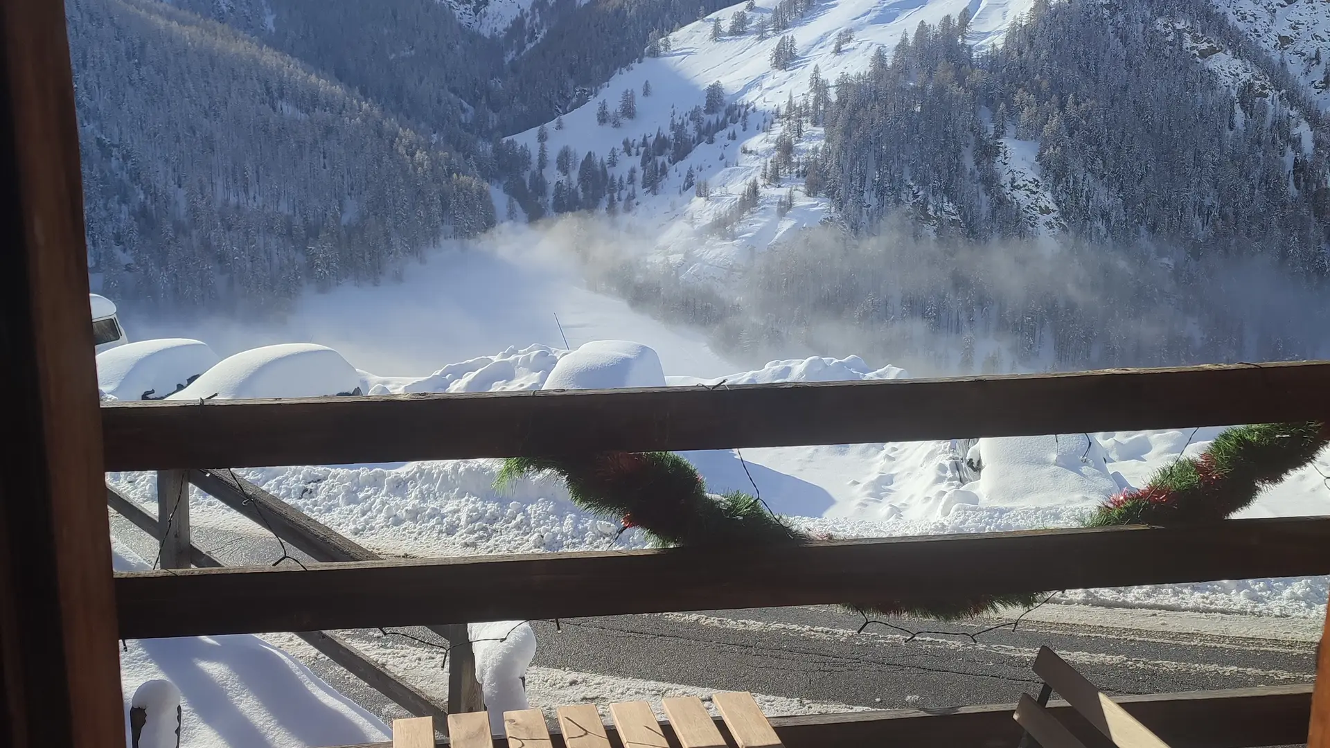 Vue de la chambre Flocon l'hiver