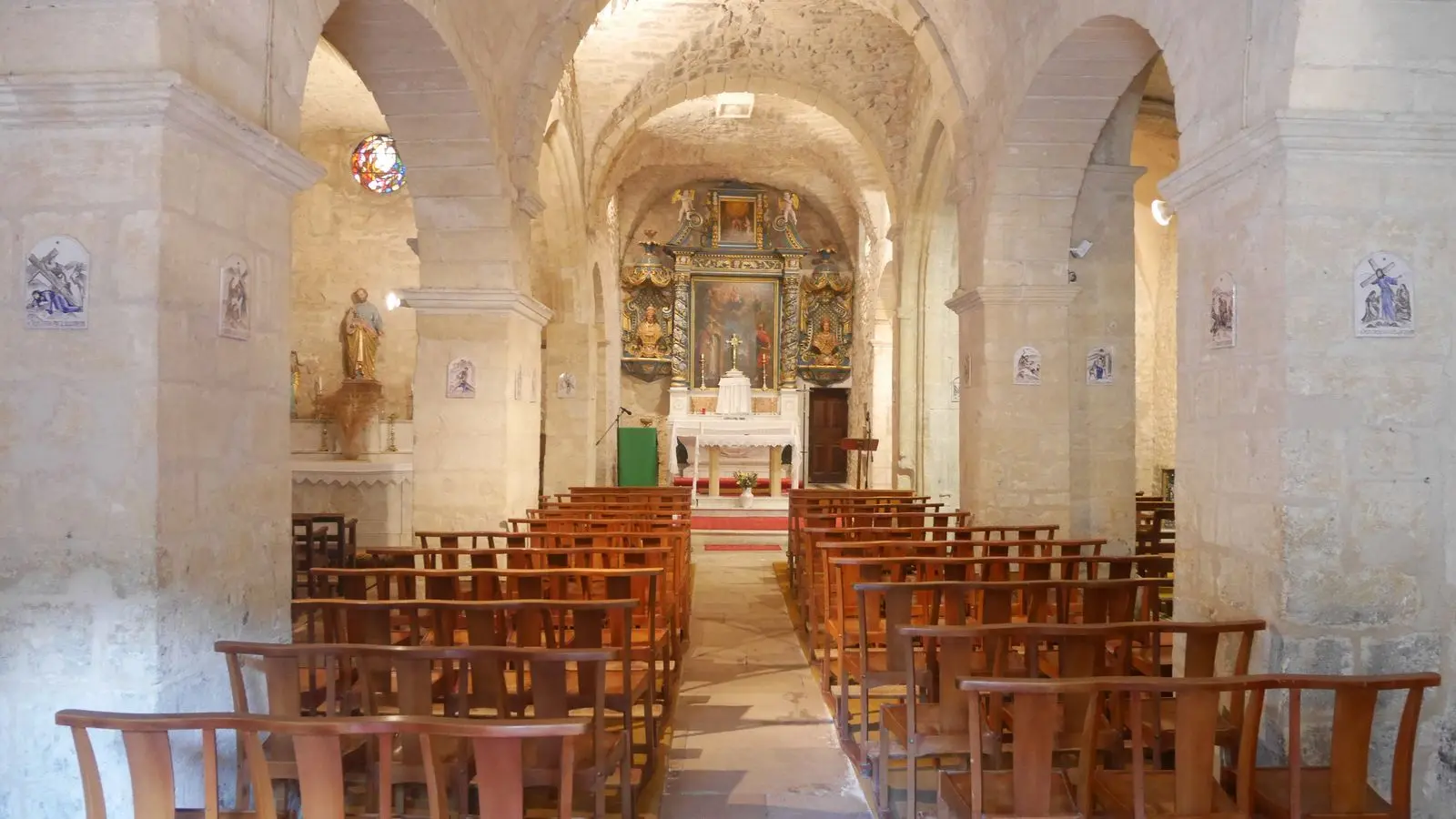Intérieur de l'église et retable du maître autel - Eglise Notre-Dame - OT LUB