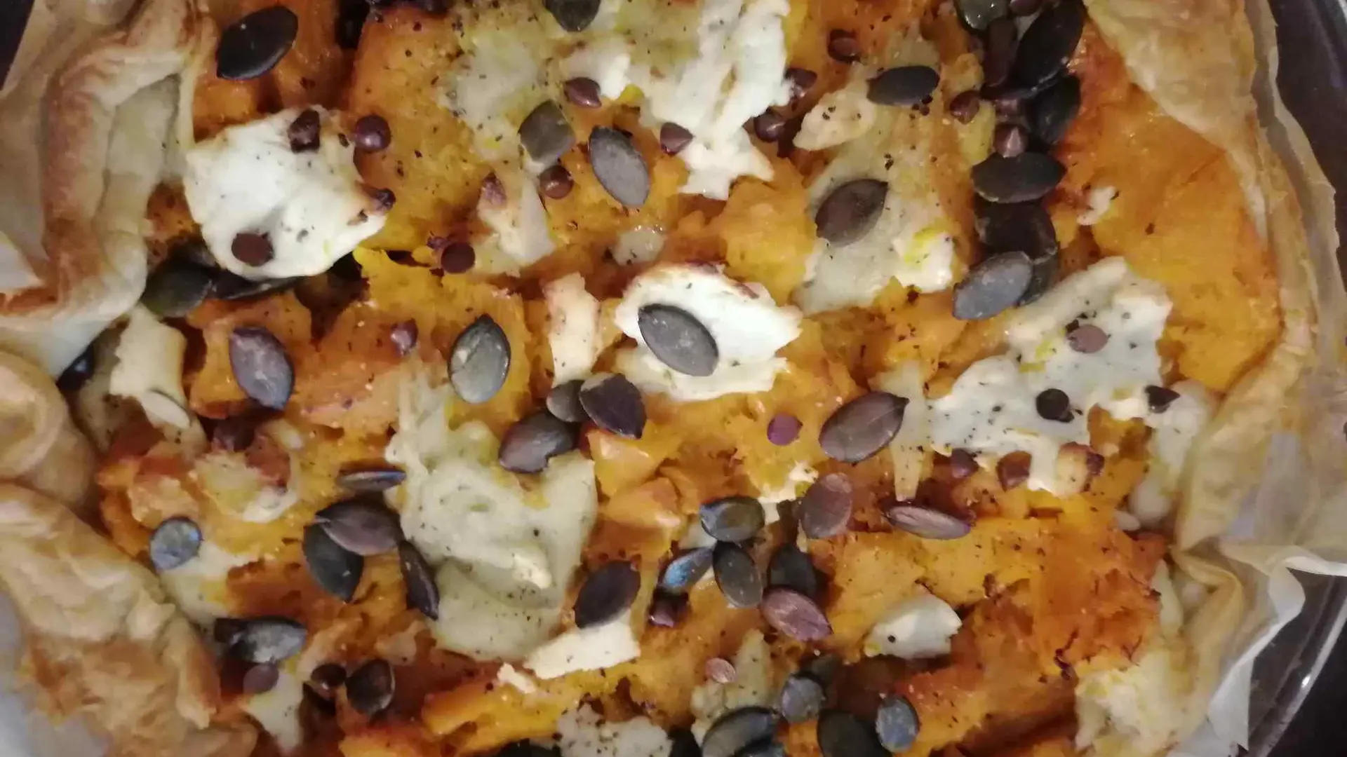 quiche au potimarron et graines de courge