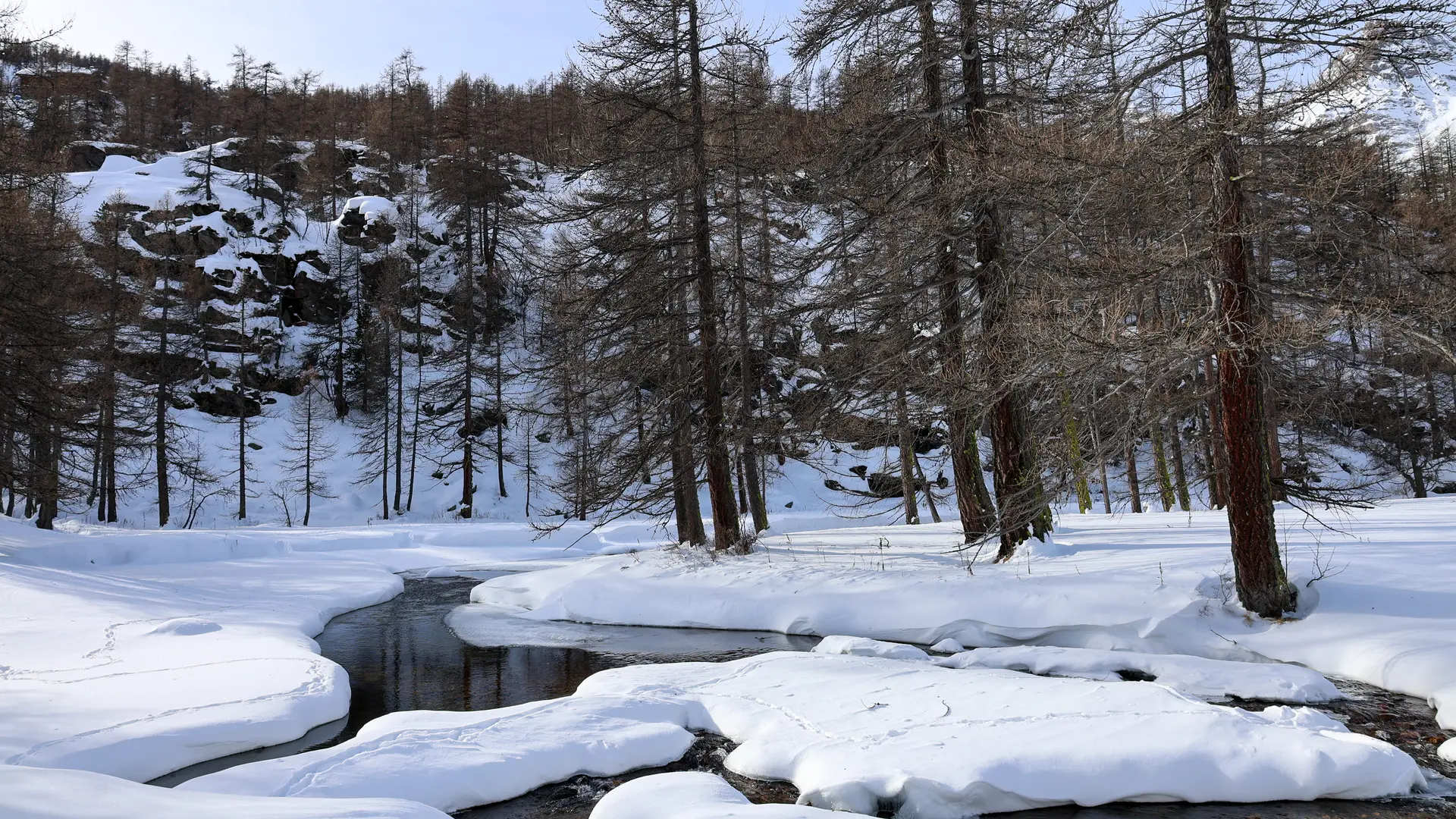 Itinéraire raquettes - Boucle de la Cascade de Fontcouverte à Névache (Clarée)