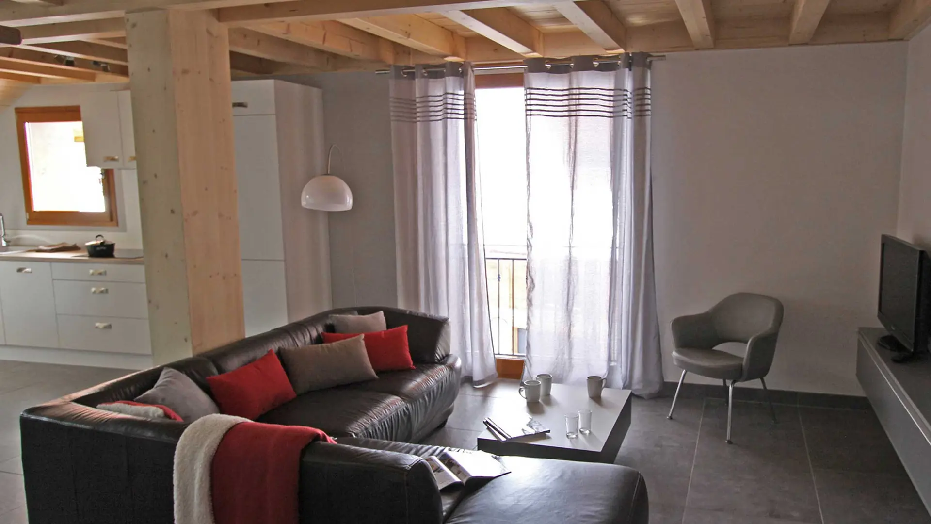 Living room in the renovated farmhouse, vacation rental