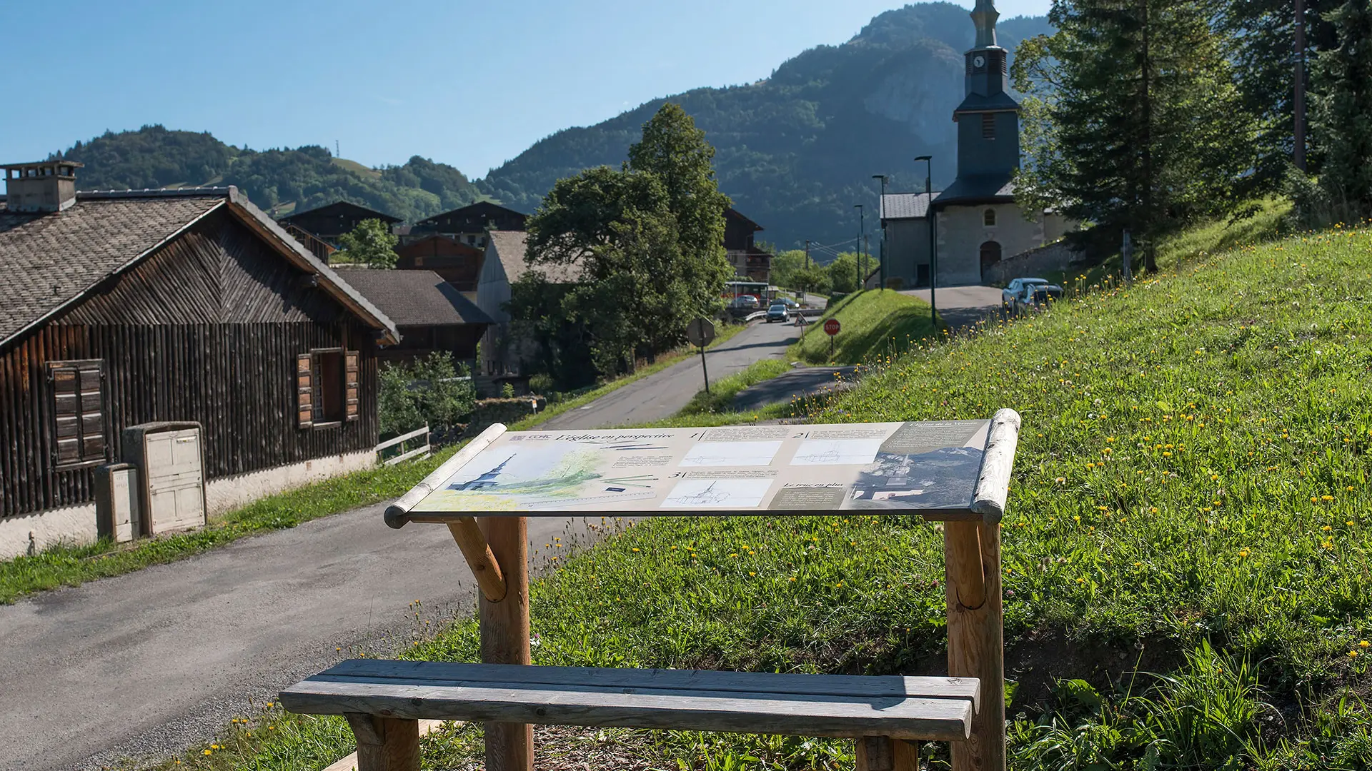 Table dessin de l'église de La Vernaz
