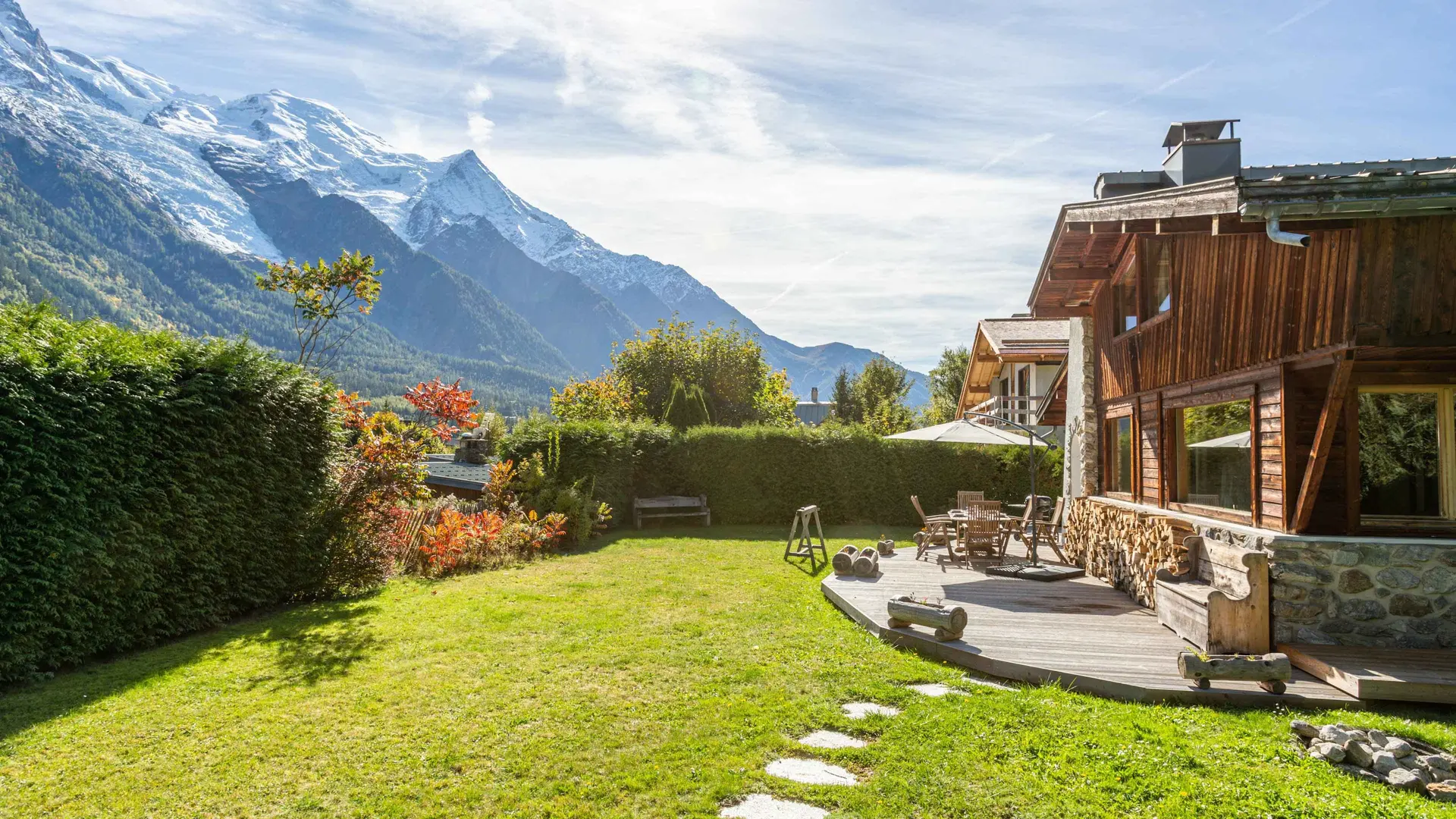 Jardin vue Mont Blanc