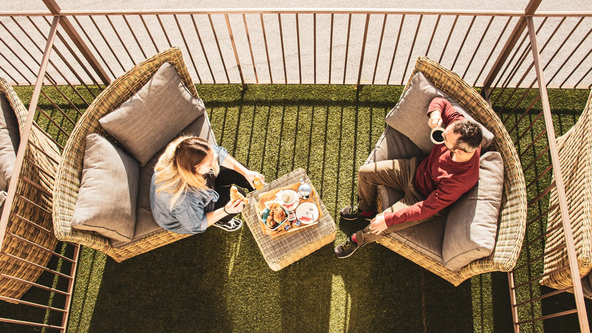 PDJ sur terrasse des chambres supérieures