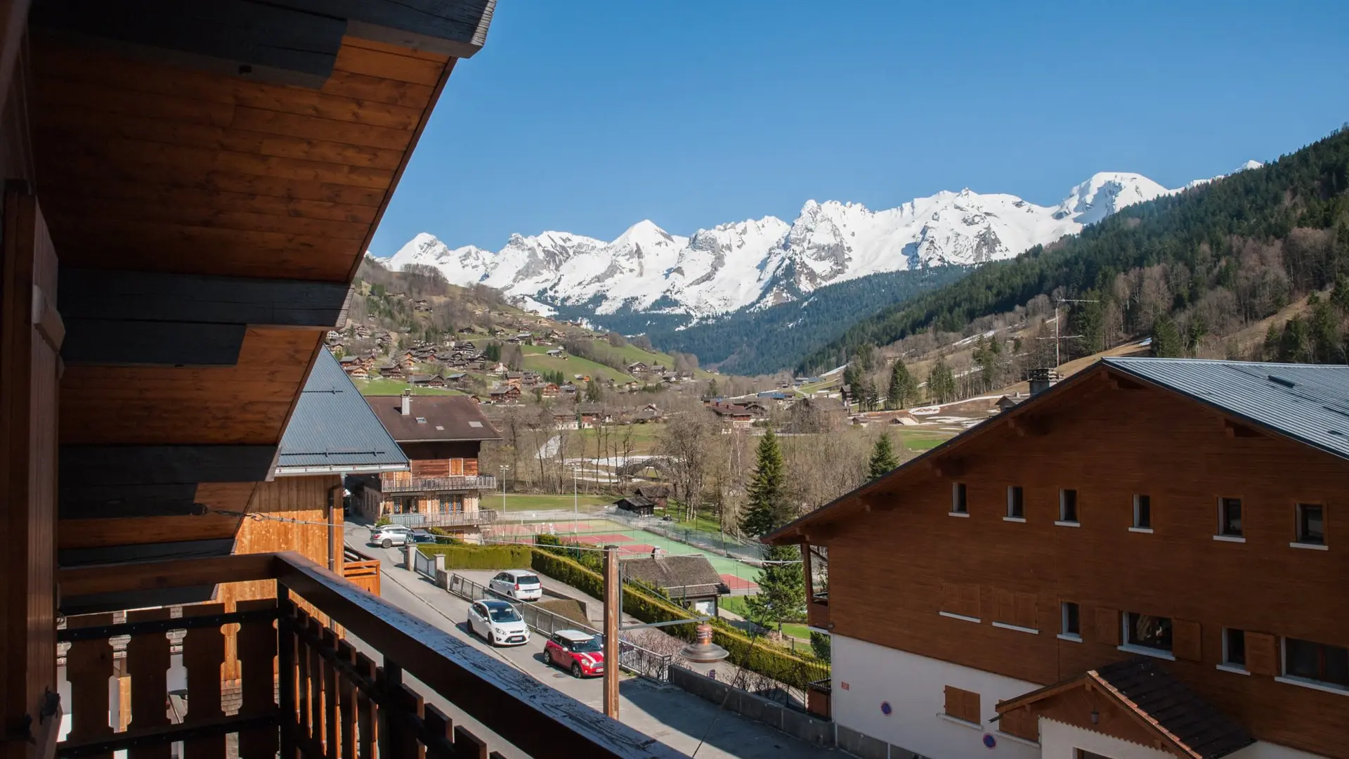 Vue du balcon été / Summer balcony view- Tilleuls - Le Grand-Bornand