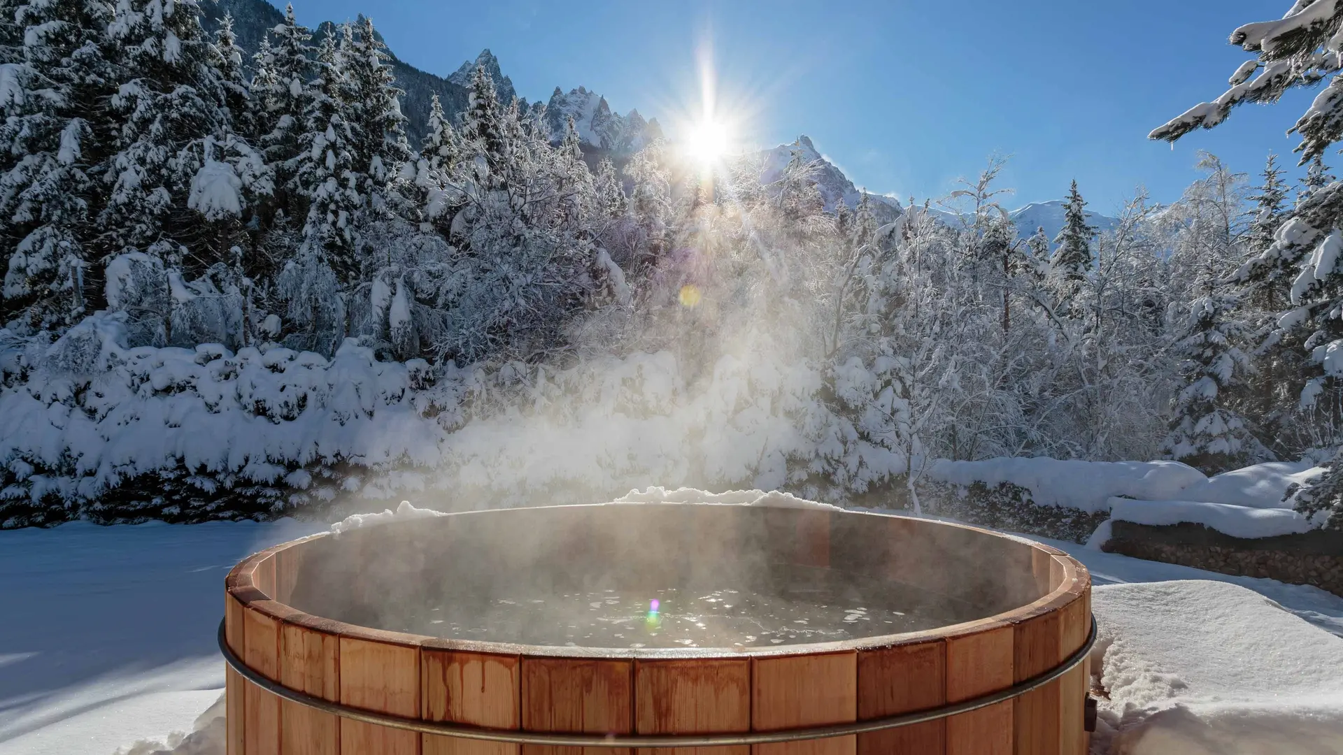 Bain Nordique vue montagne