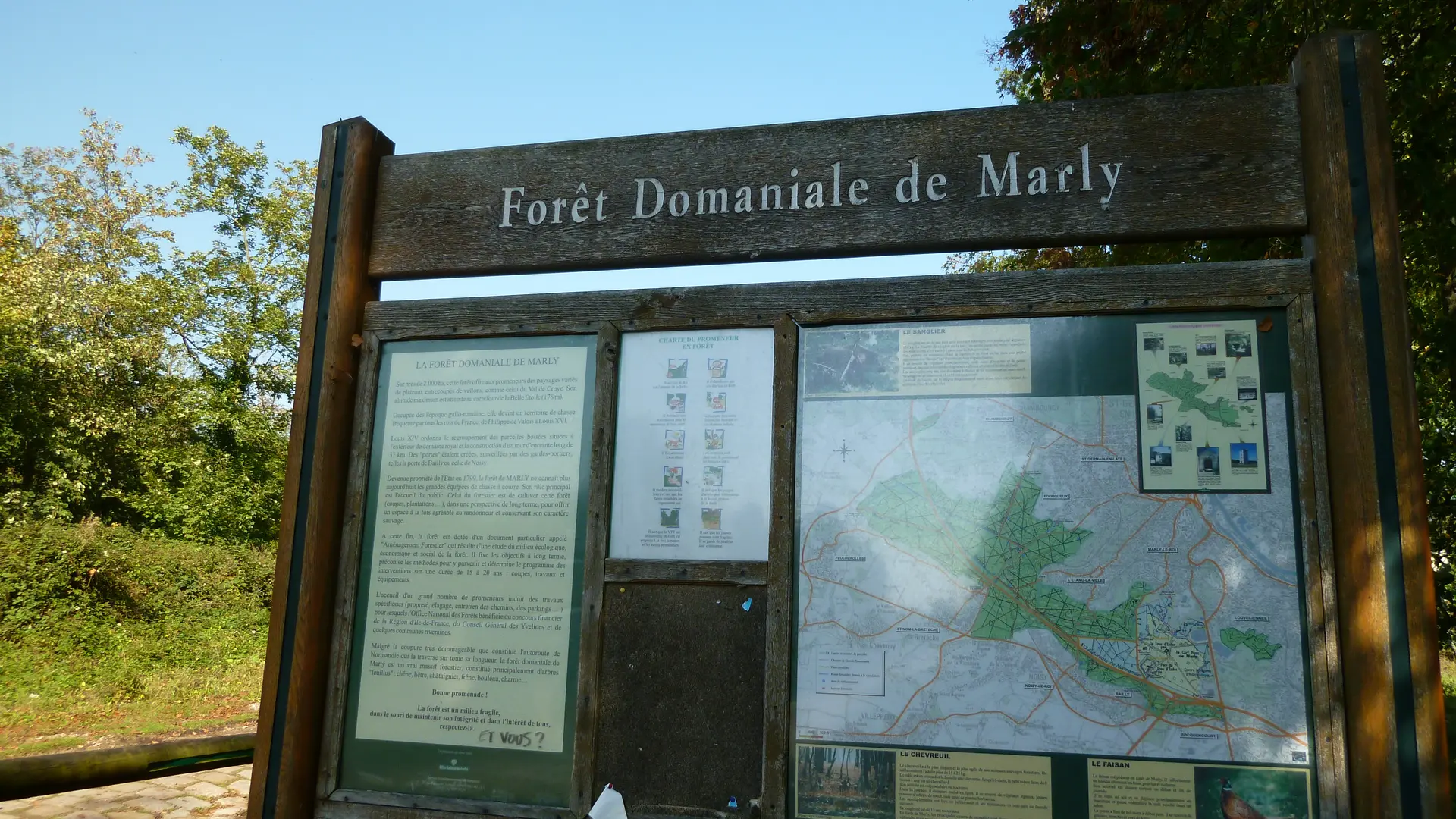 itinéraire de randonnée à pied en forêt de Marly