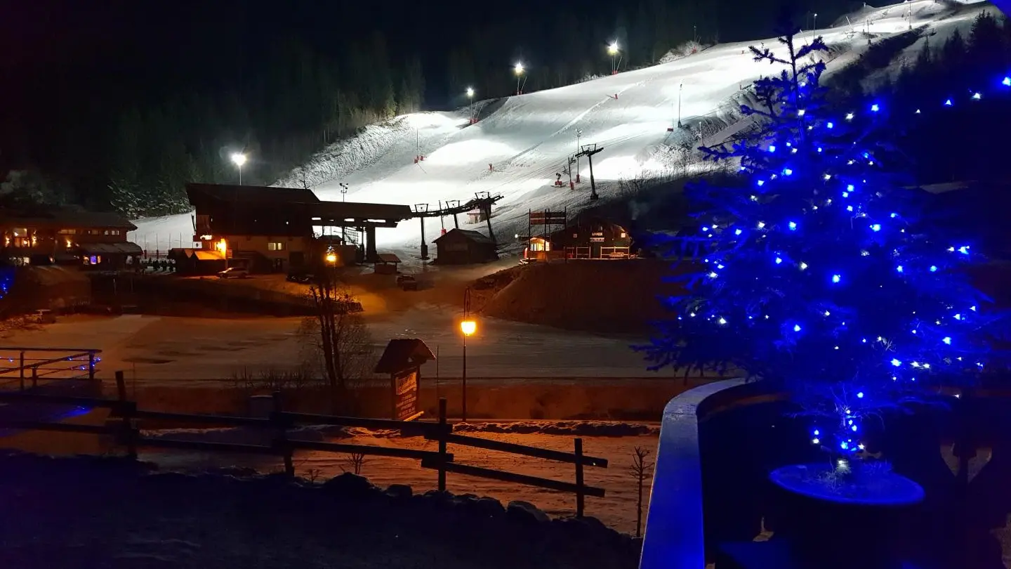 Face au chalet, les remontées mécaniques du Linga (Liaison avec Avoriaz)