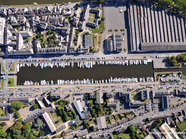 Vue aérienne du port de plaisance de Redon
