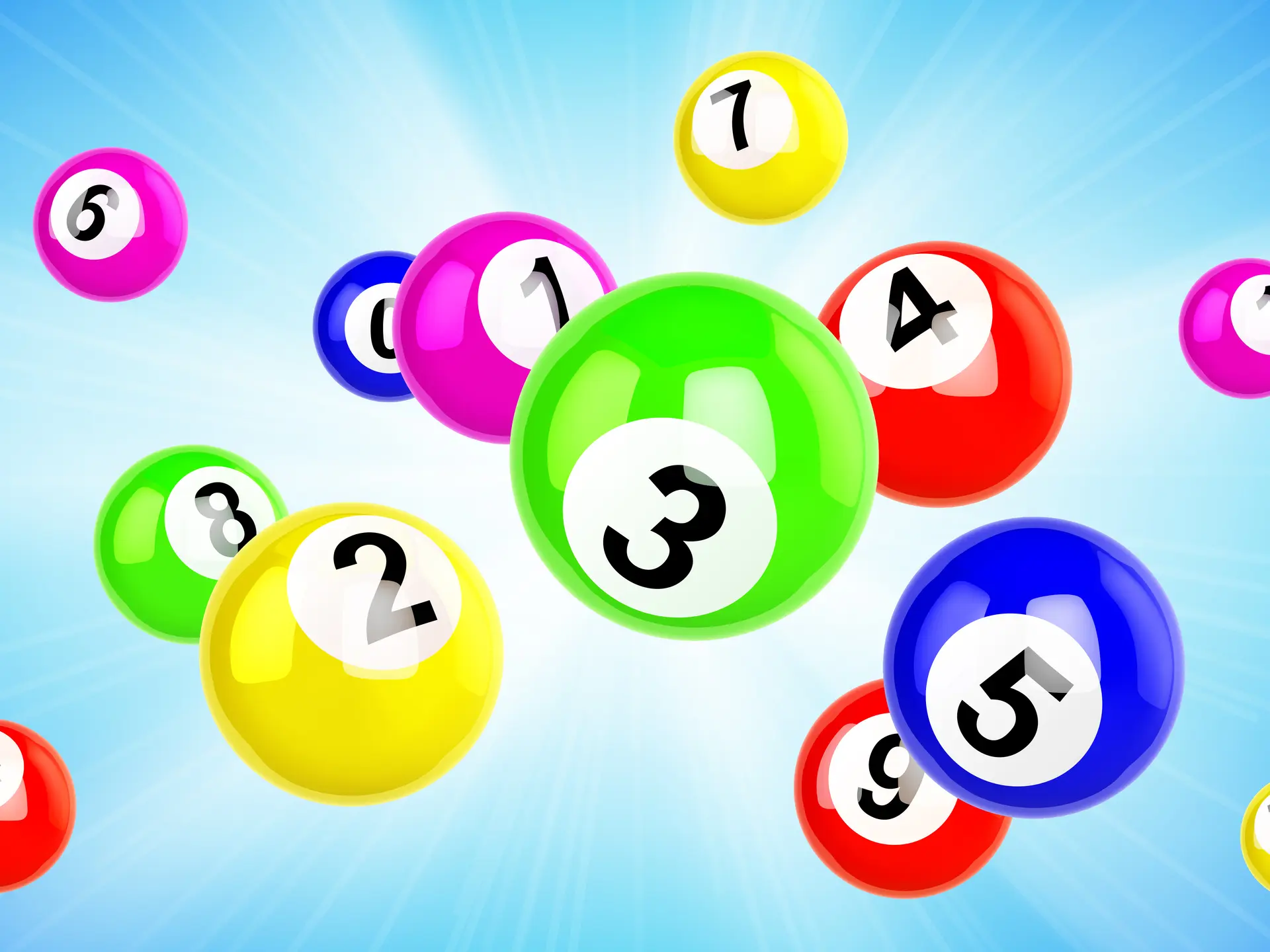 Lotto balls 3d vector bingo, lottery or keno games