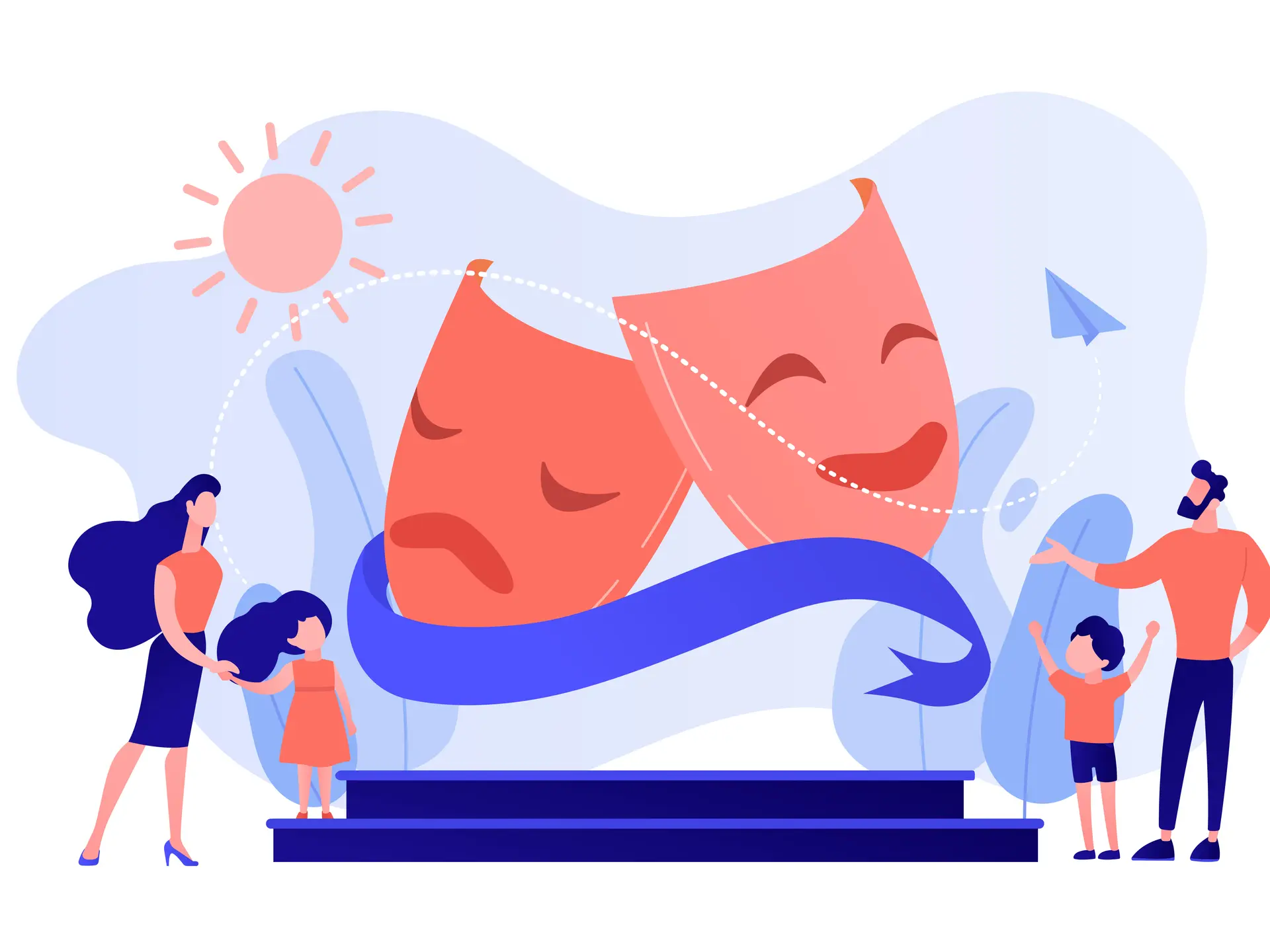 Theater camp concept vector illustration.