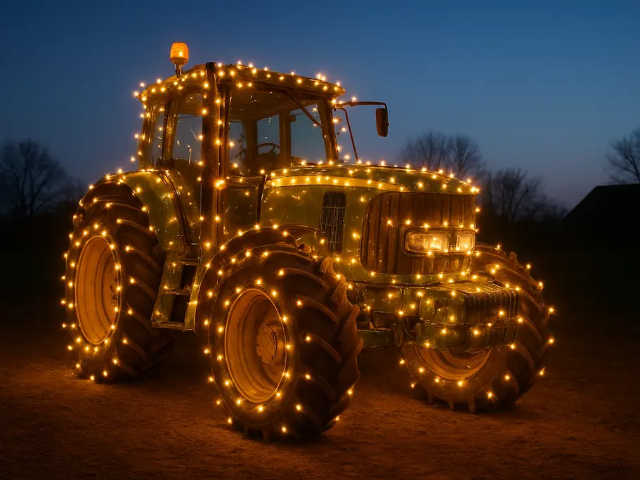 Noël - Défilé de tracteurs illuminés