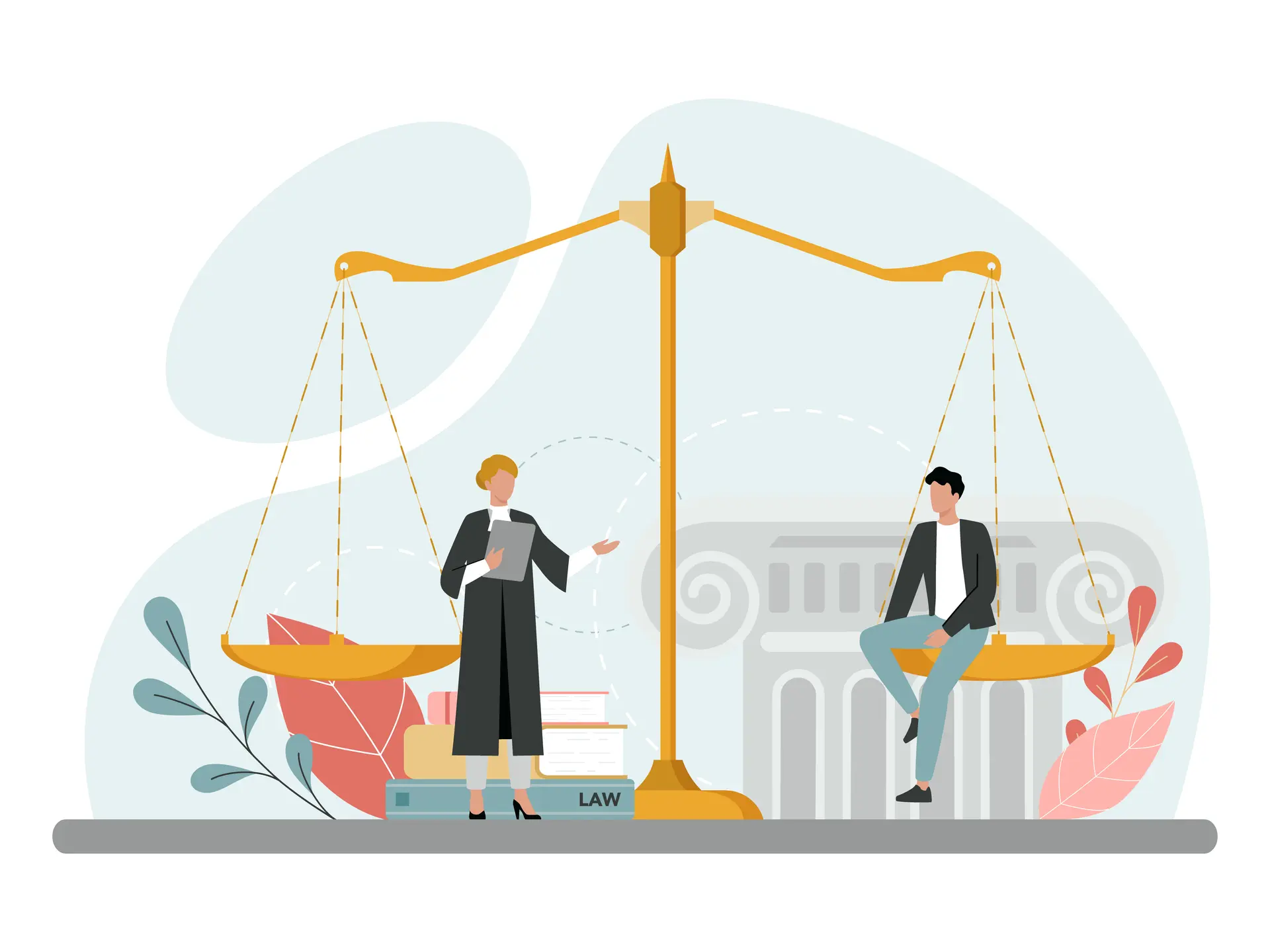 Judge concept. Court worker stand for justice and law. Judge in traditional