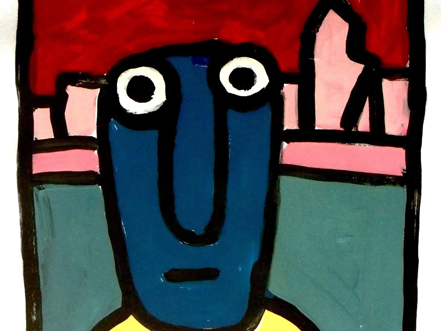 sanf autoportrait dvt village st leonard50x65hors cadre