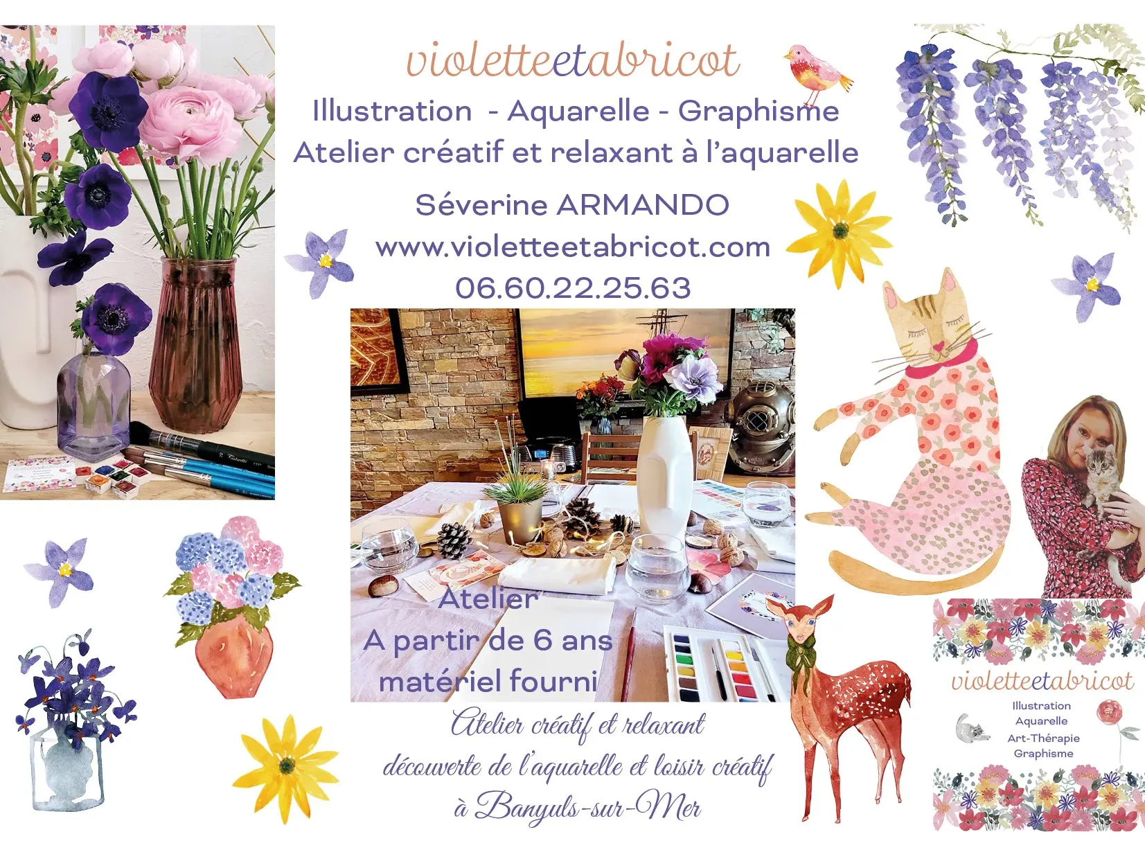 Visuel violette et abricot