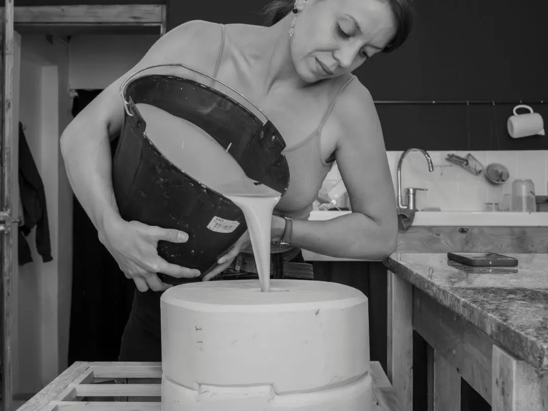Entre coulage et tessons porcelaine recyclée