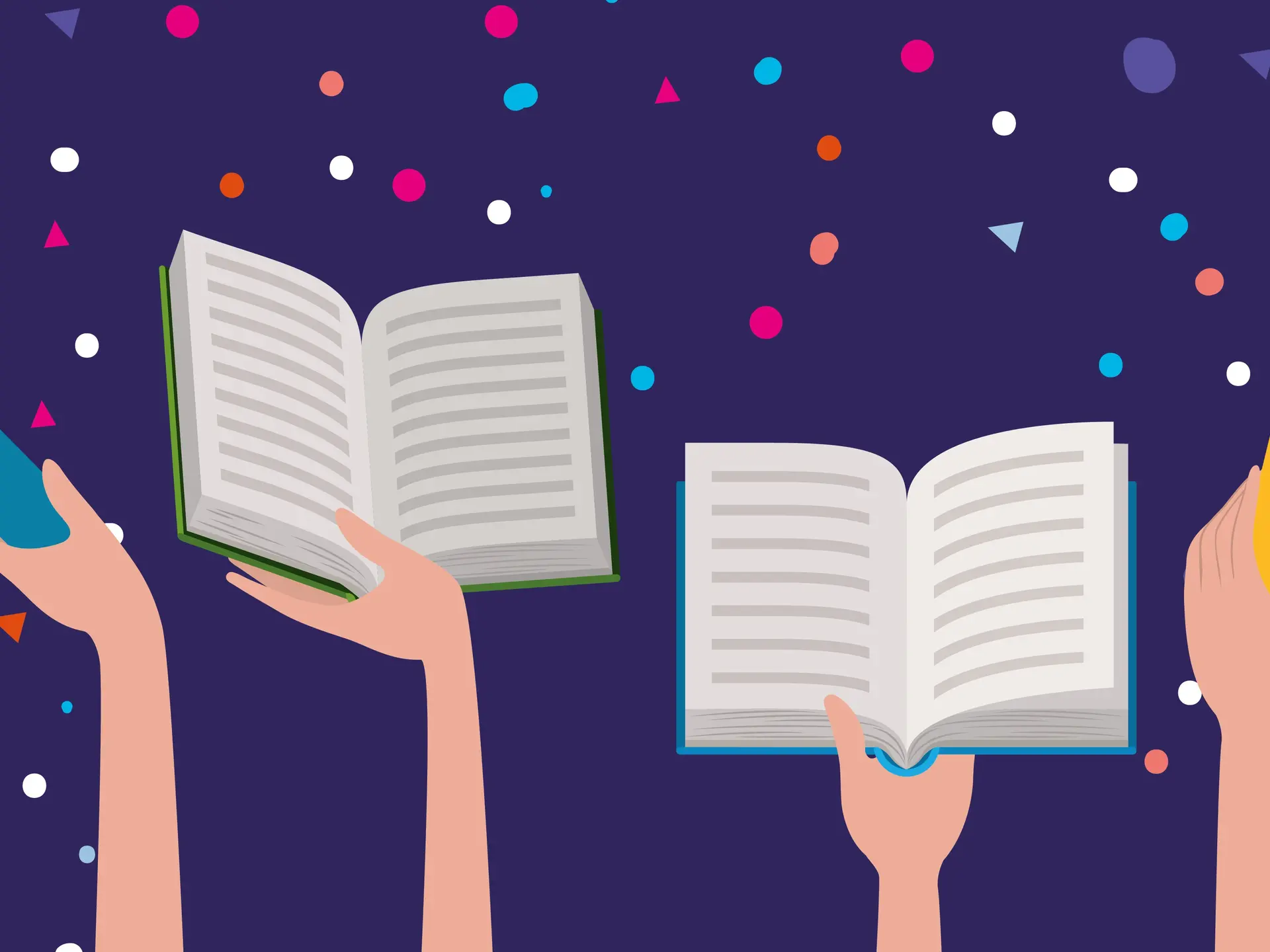 Books and hands design, Education literature read library school university and learning theme Vector illustration