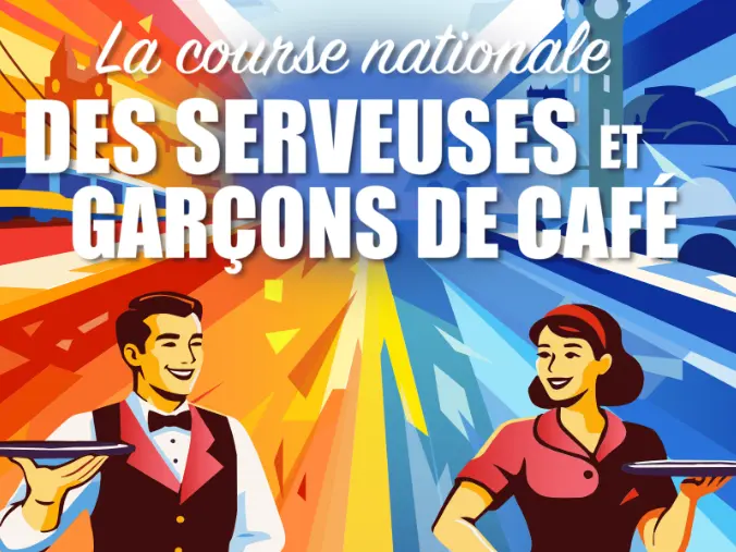 Course des serveuses et garçons de cafe