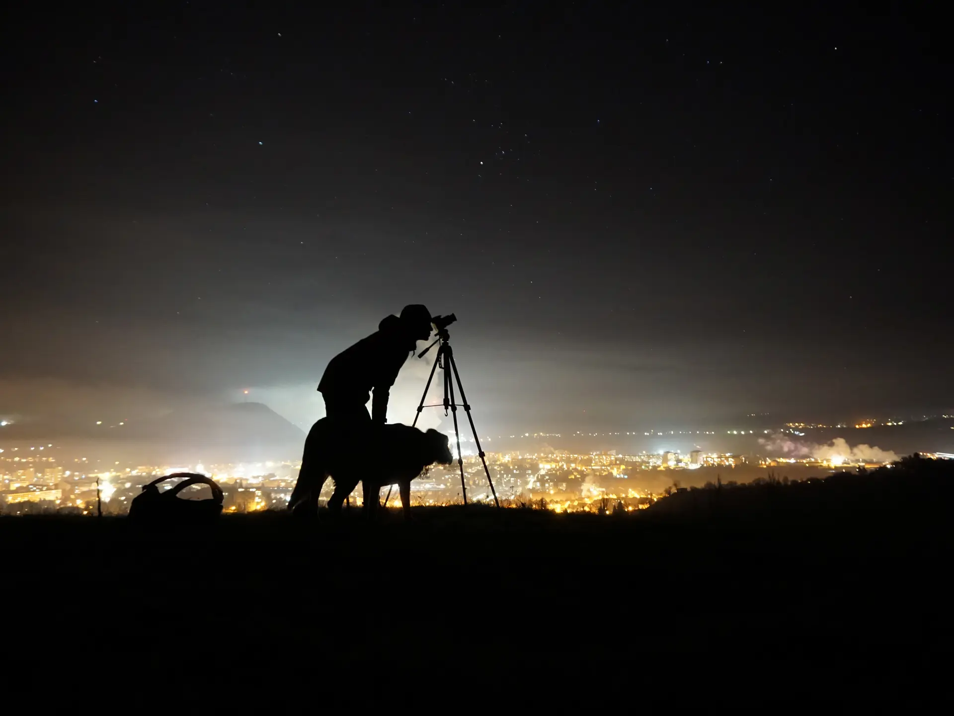 silhouette-man-dog