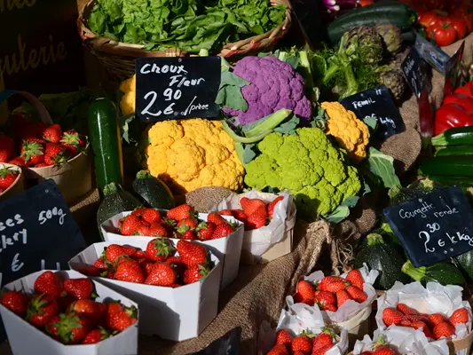 Marché légumes et fruits