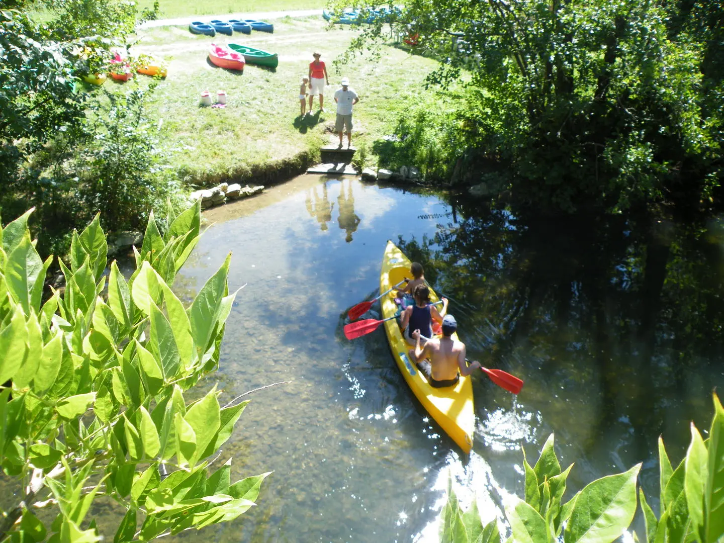 canoe prêt du bord de dronne