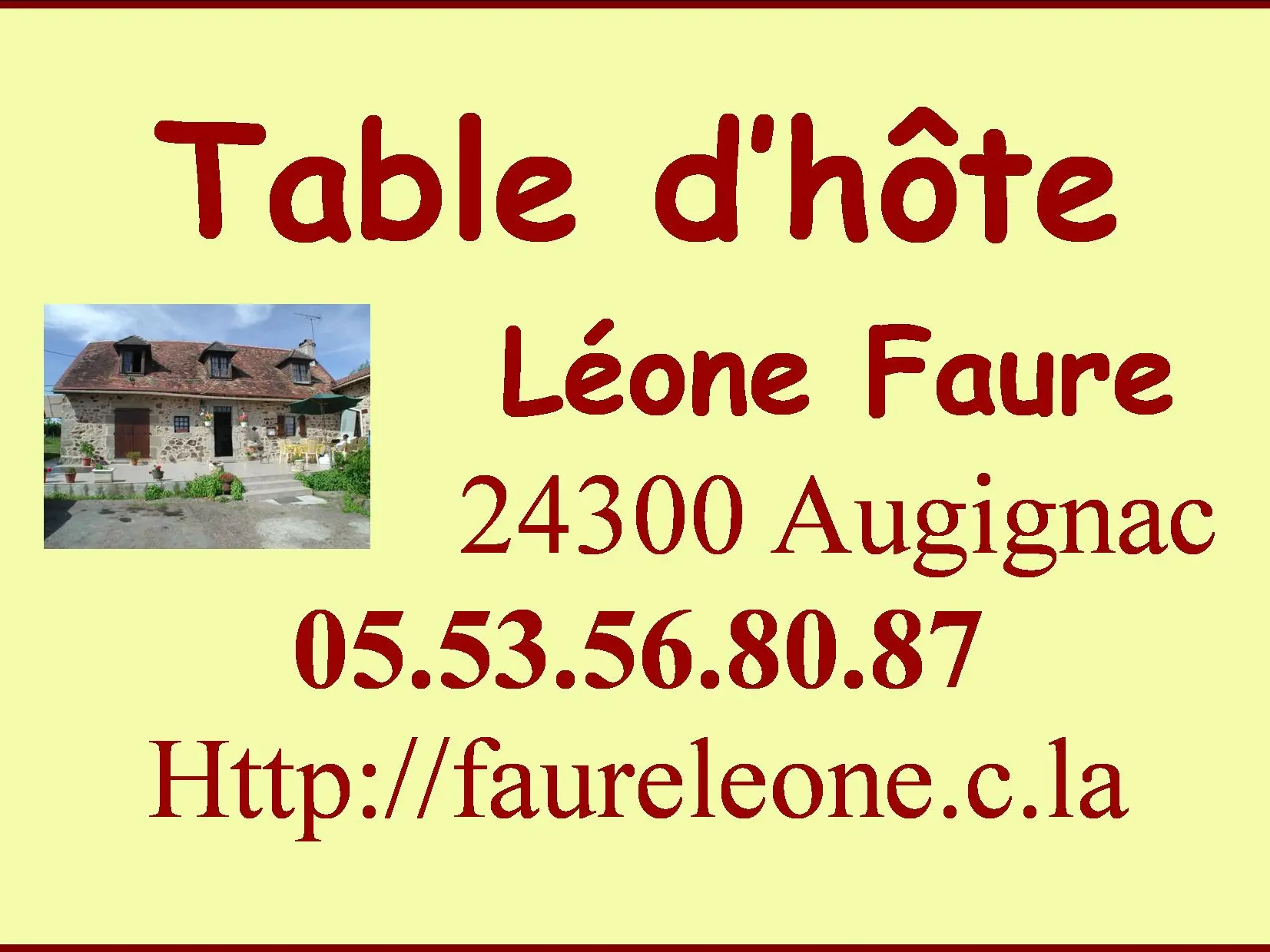 Table d'hôte Léone Faure