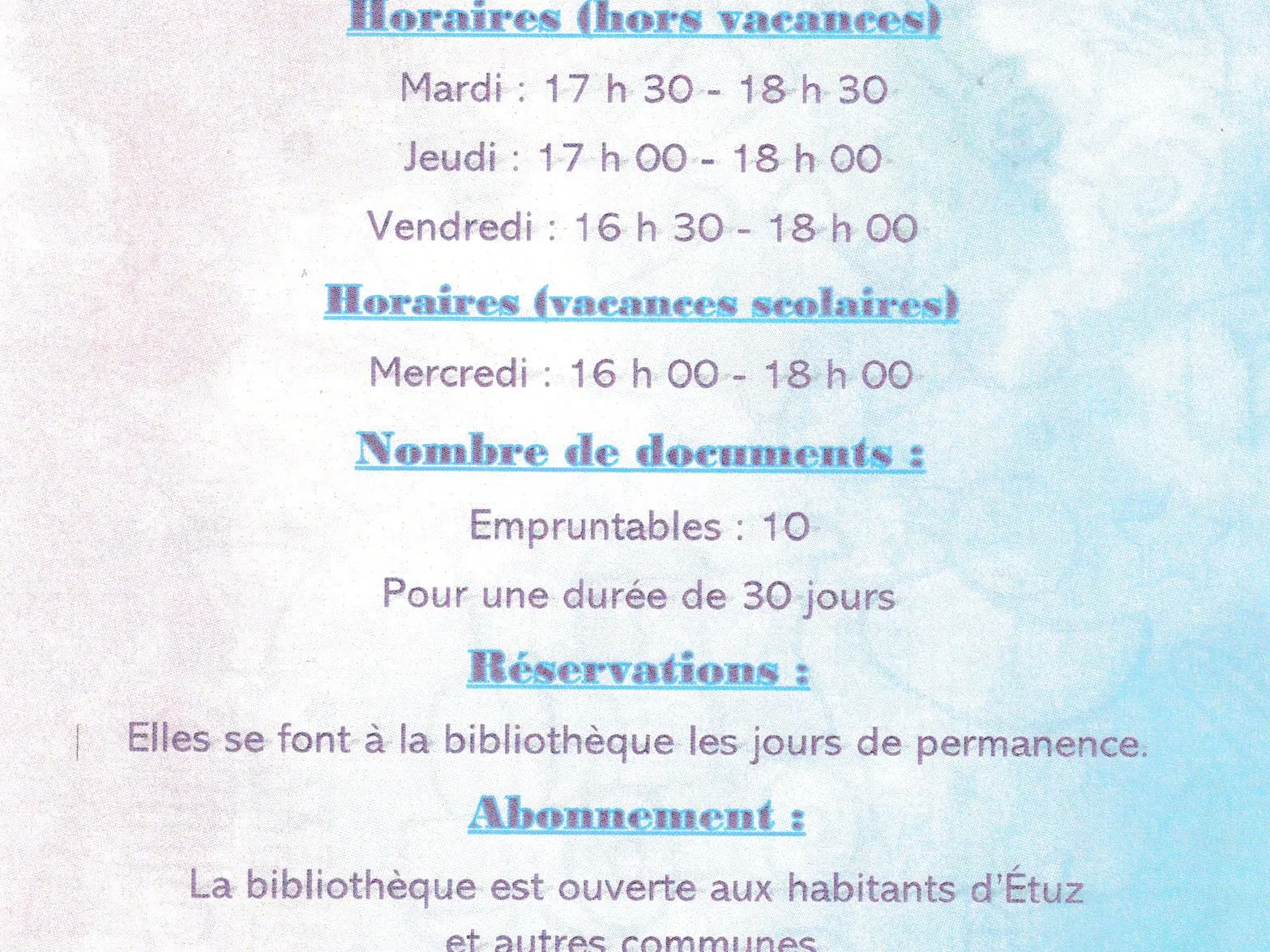 flyer bibliothèque