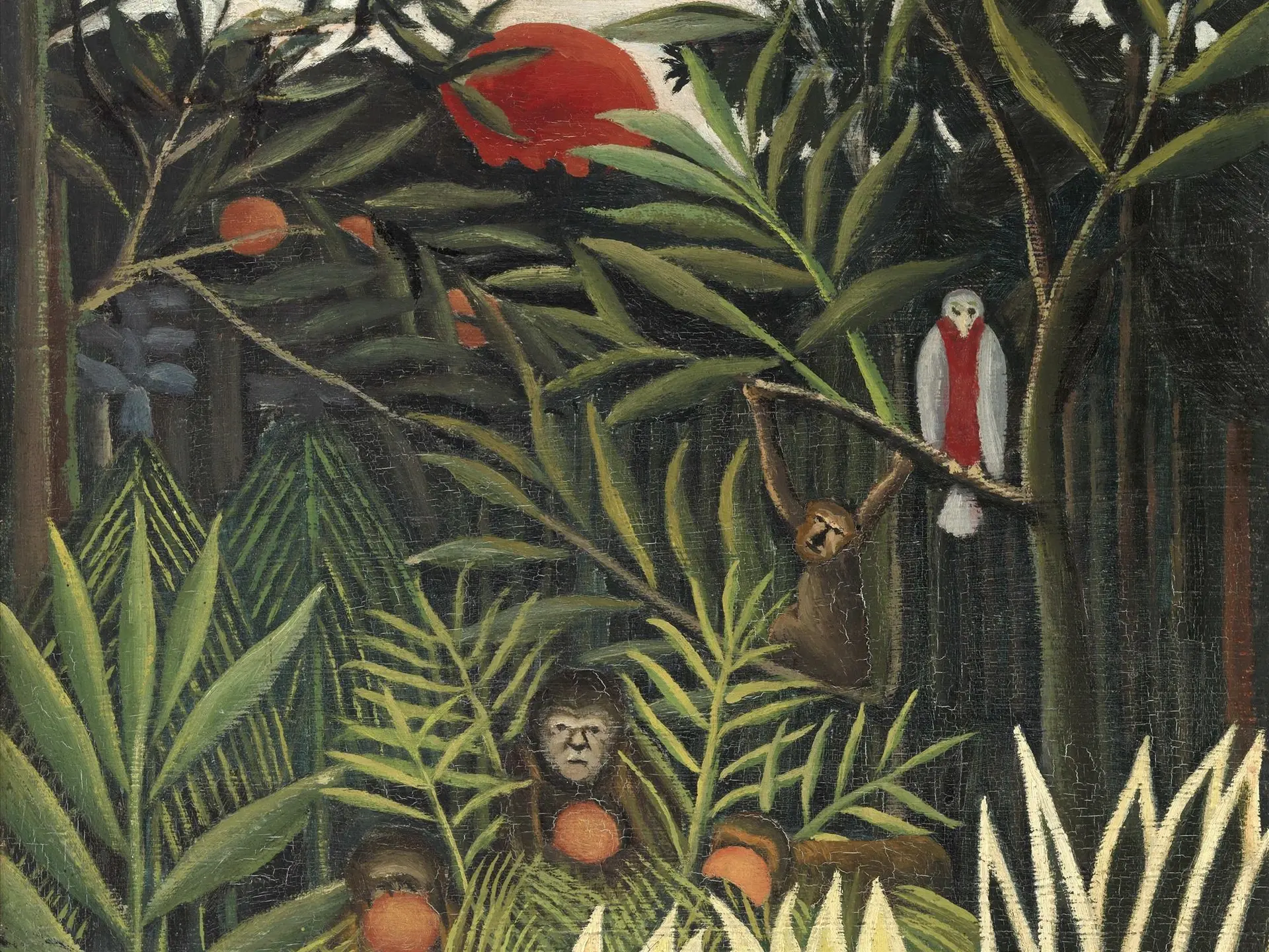 Singes et perroquet dans la forêt vierge - H. Rousseau-1905