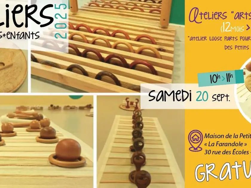 Atelier loose parts pour les enfants de 12 mois à 4 ans